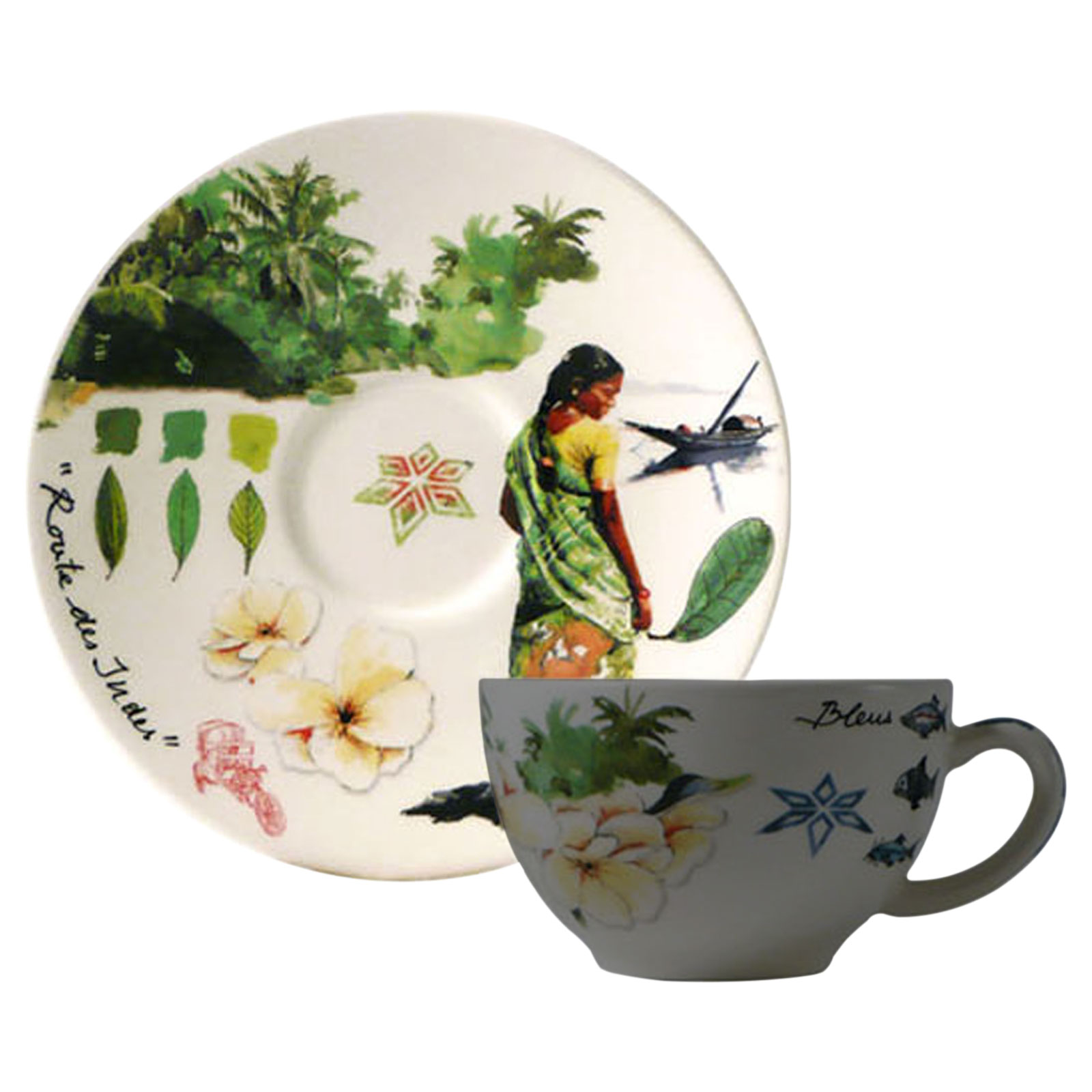 Gien Route des Indes Kaffee-/Tee-Untertasse 15,2cm