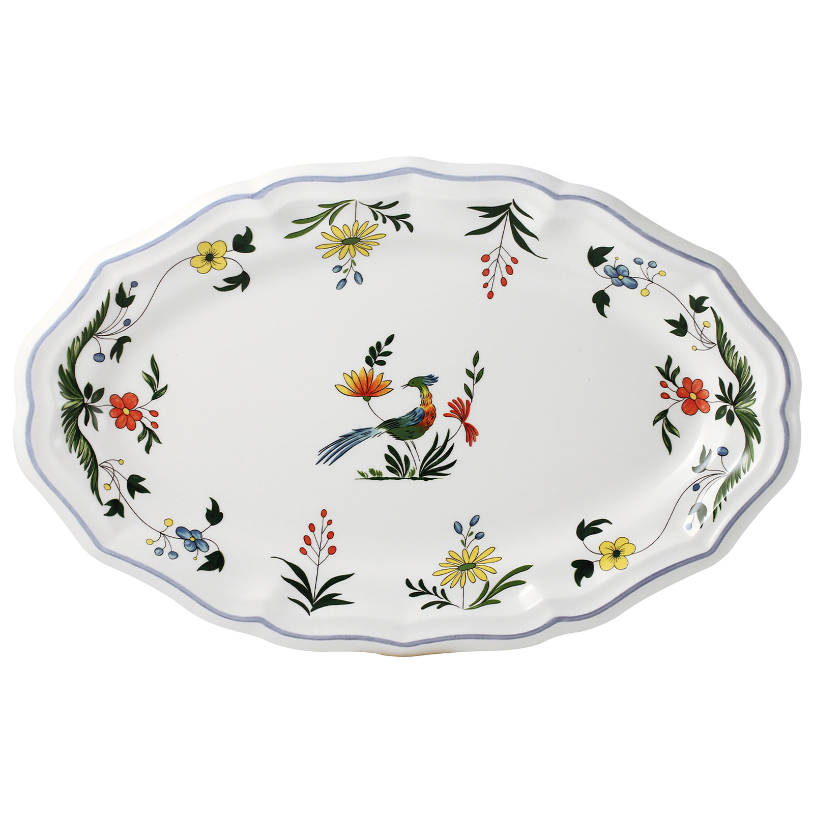 Gien Oiseaux de Paradis Platte oval 41cm