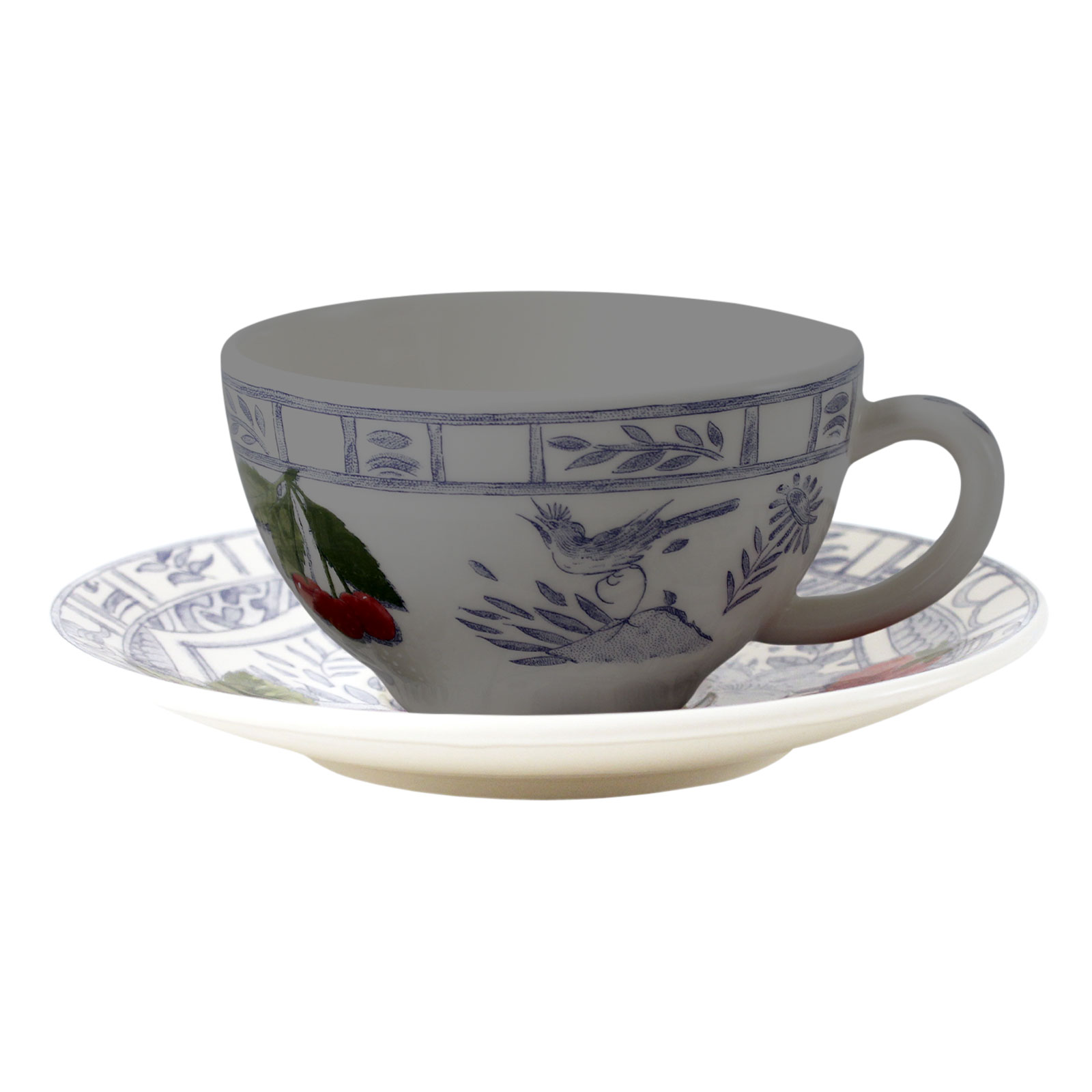 Gien Oiseau Bleu Fruits Frühstücks-Untertasse 18cm