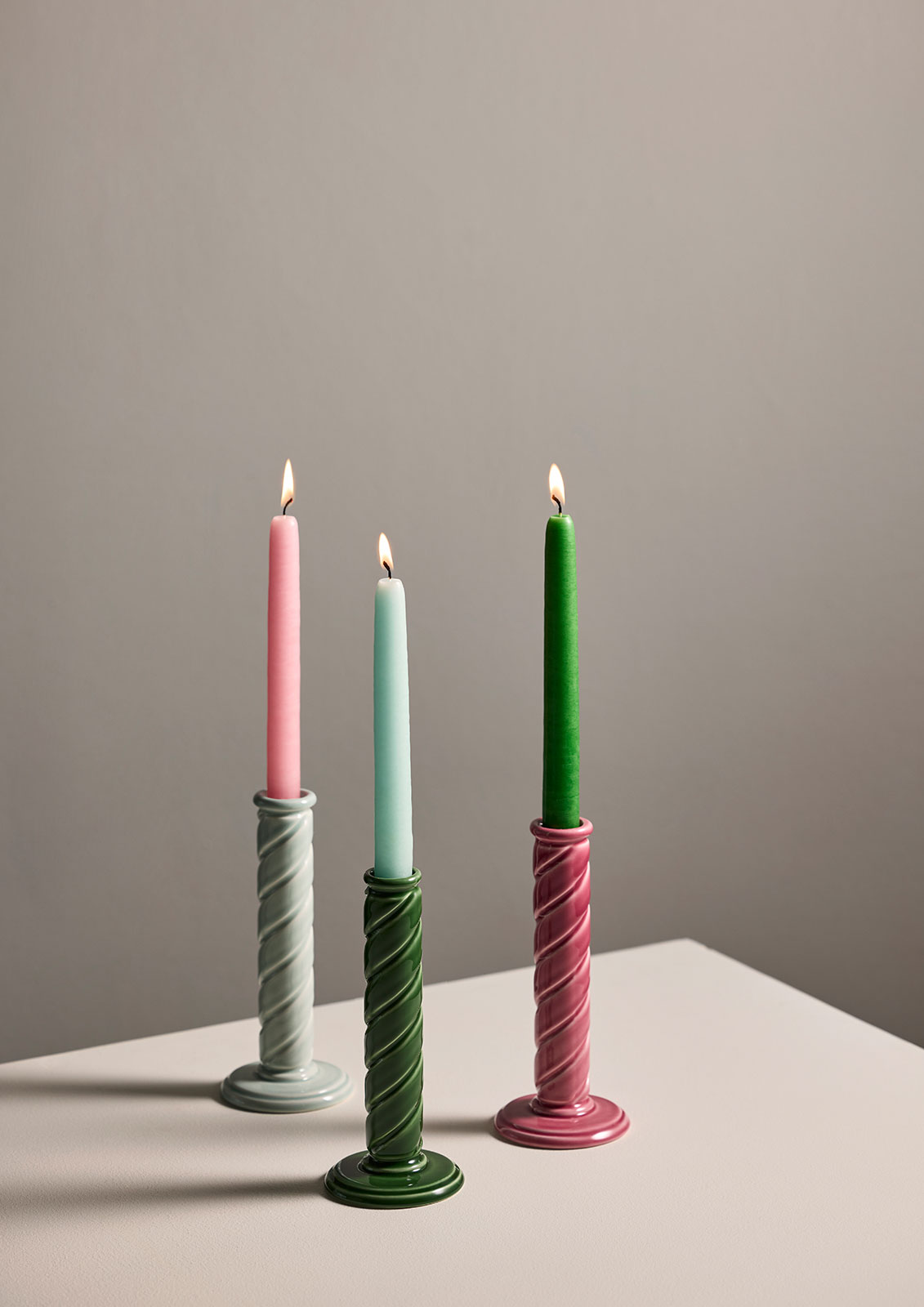 Gien Berlingot Kerzenleuchter groß Celadon