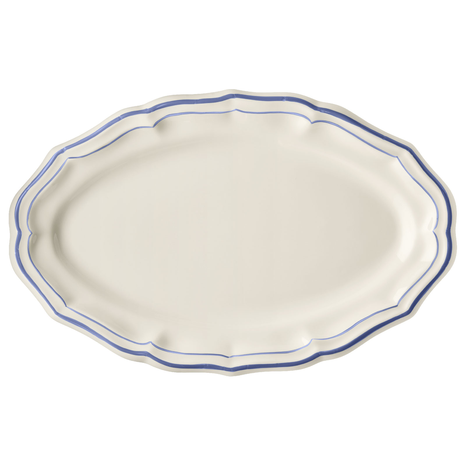 Gien Filet Bleu Platte oval 41cm